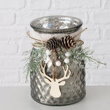 Boltze home theelichthouder wilka h16cm effen glas wit