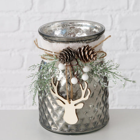 Boltze home theelichthouder wilka h16cm effen glas wit