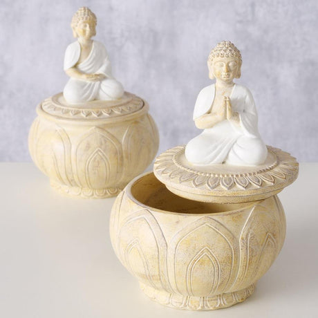 Boltze home voorraadpot boeddah h14 2 assorti