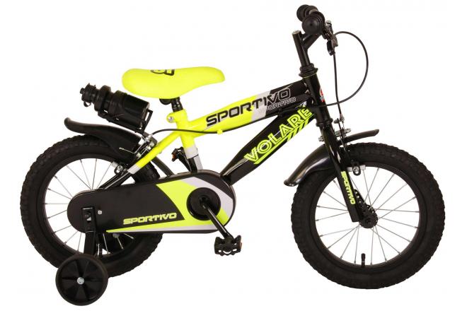 De Volore Sportvivo Kanner Bike Jongen 14 Zoll Neon Geel Black zwee Handbrems 95% versammelt