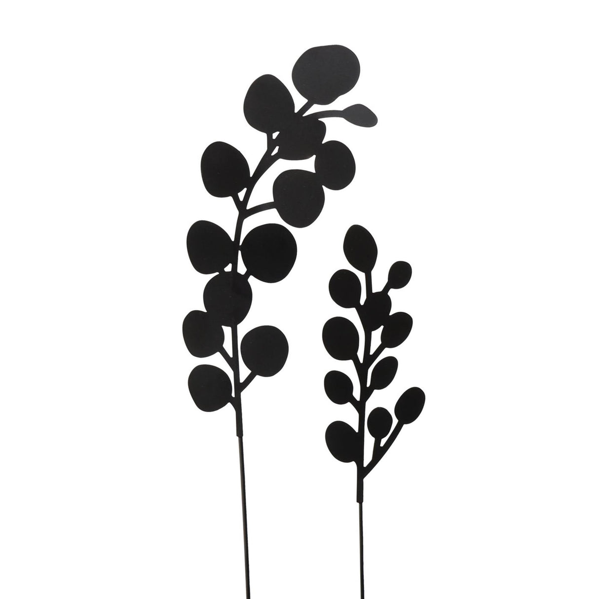 Boltze home tuinsteker 'calypso' 2-delig met blad dessin, zwart ijzer, klein 40cm groot 50cm