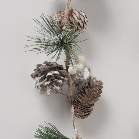 Boltze home guirlande dennenappels lopas l120 cm groen sneeuw