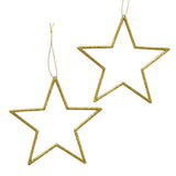 Boltze home kersthanger ster dara 2-delig 12x12cm kunststof glitter