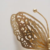 Boltze home vlinder op clip 4x13x15cm ijzer kunststof goud