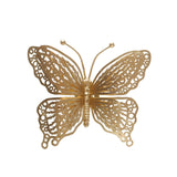 Boltze home vlinder op clip 4x13x15cm ijzer kunststof goud