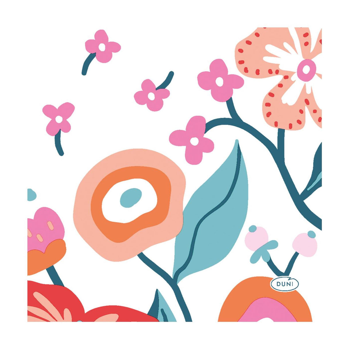 Duni servetten vibrant bloom 3-laags tissue 24x24cm