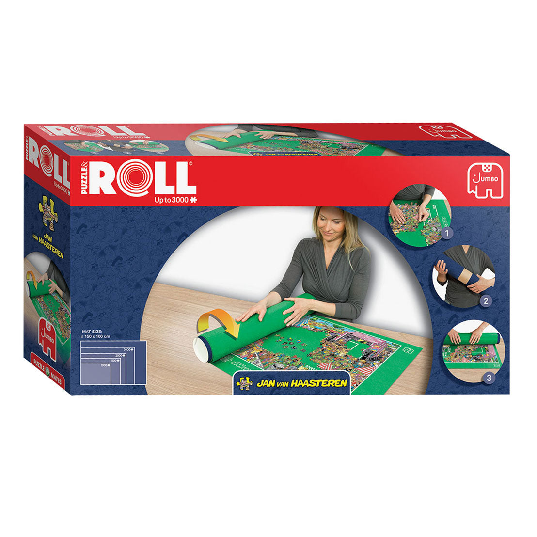 Jumbo puzzle mat and roll, up to 3000 pieces