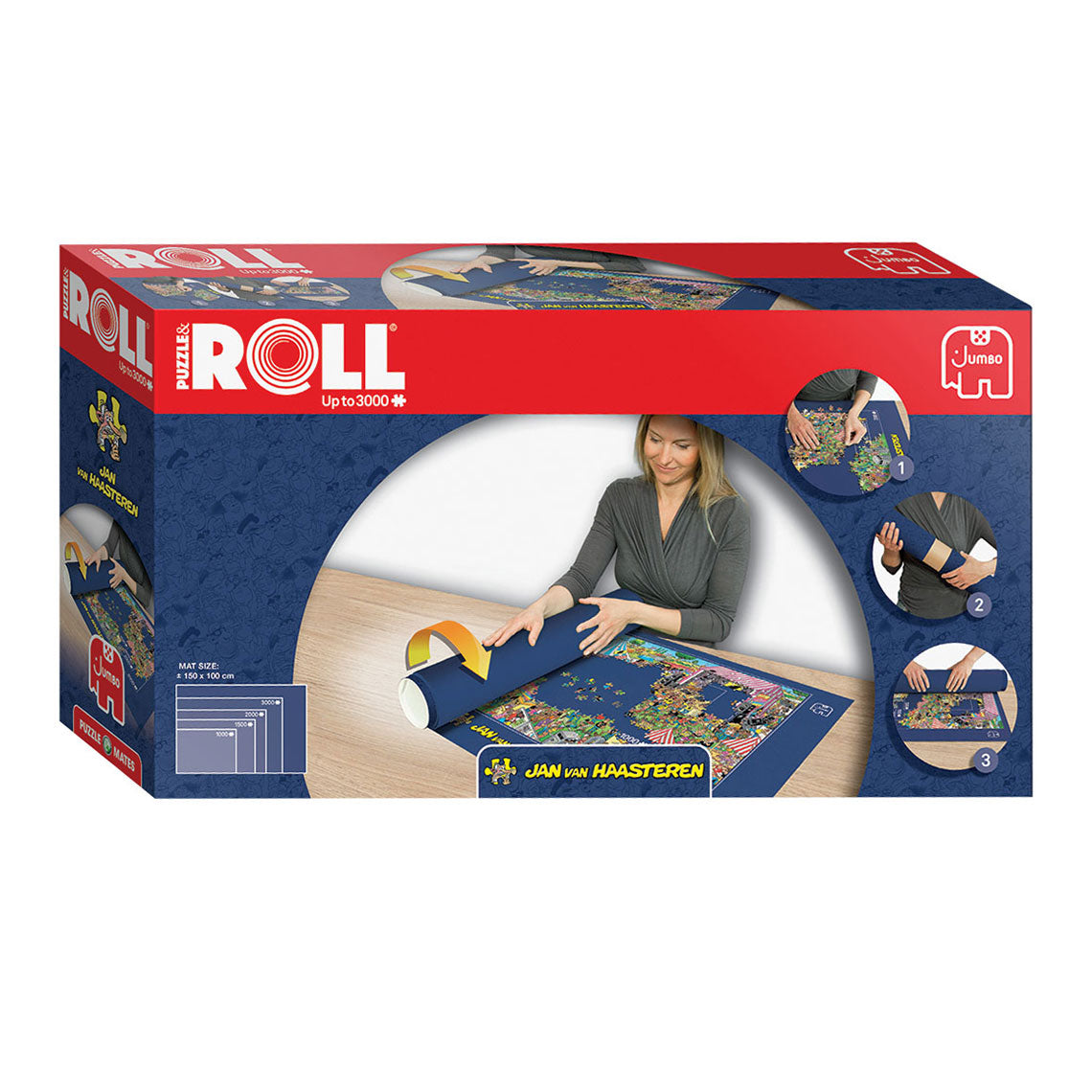 Jumbo puzzle mat and roll, up to 3000 pieces