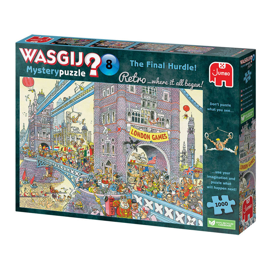 Jumbo Washij Retro Mystery 8 Jigsaw Puzzle- The Last Hurdle!, 1000st.