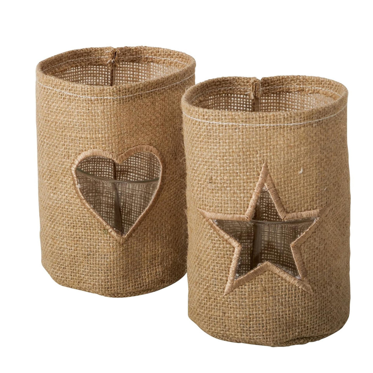 Boltze home windlicht finia helder glas, jute øh15cm