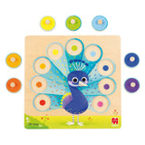 Goula jumbo - houten noppenpuzzel pauw, 9st.