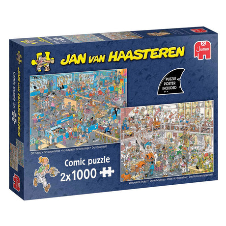 Jumbo jan van haasteren legpuzzel - de bouwmarkt en de verbouwing, 2x1000st.