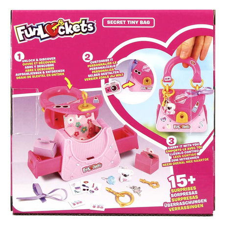 Funlockets jumbo - - mini geheim tasje - tiny bag - tasje met geheimen vakjes - vanaf 5 jaar - met 15+ verrassingen