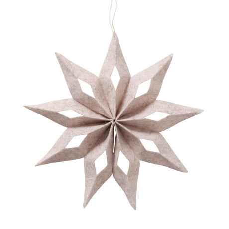 Boltze home kerstster kassio dia.30cm vilt creme beige