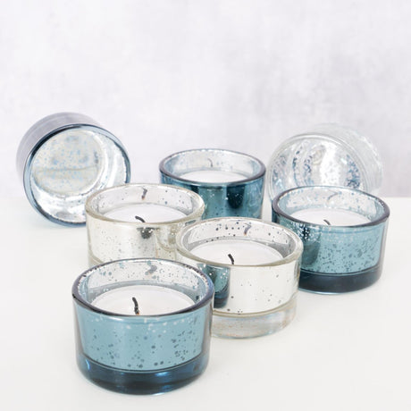 Boltze home theelichthouder glas set a 4 h3,3cm