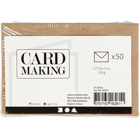 Creativ company http: www.cchobby.nl gerecyclede-envelop-afmeting-envelop-7-8x11-5-cm-120-gr-naturel-50-stuk-1-doos