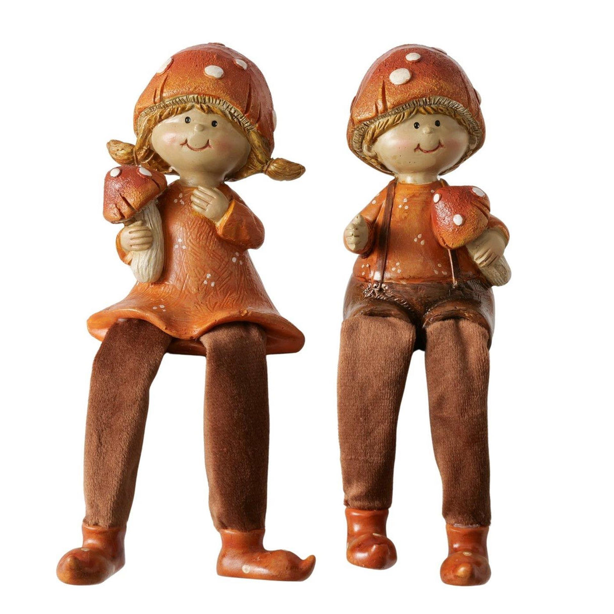 Boltze home bungelbeentjes tamy kinderen h17cm bruin kunsthars 2 assorti