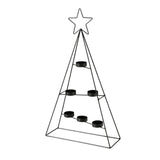 Boltze home theelichthouder kerstboom dabali zwart 29x10x51cm