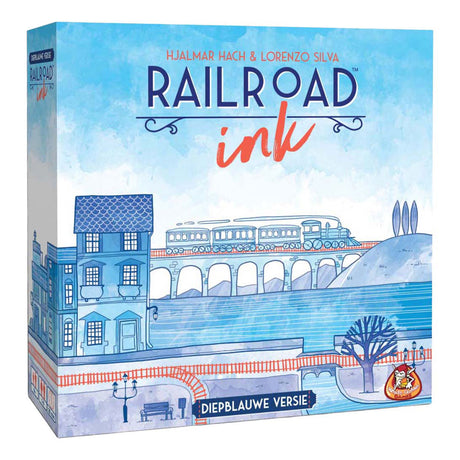 White goblin games railroad ink - diepblauwe versie dobbelspel