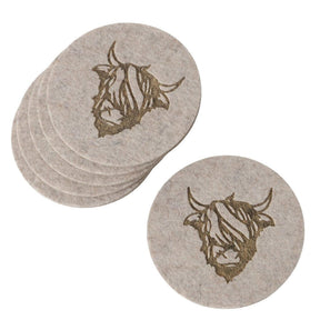 Boltze home onderzetterset hooglander vilt 6-delig dia10cm