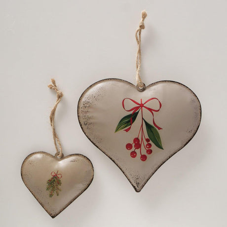 Boltze home decohanger hart noelle set a 2 stuks l9,5-17cm b1,8-2,3cm h9,5-16,5cm