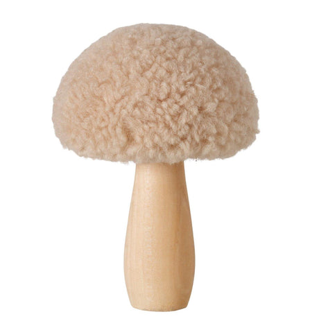 Boltze home decoratieve standaard fugy paddenstoel met stand ø8xh11,2cm dennenhout polyester