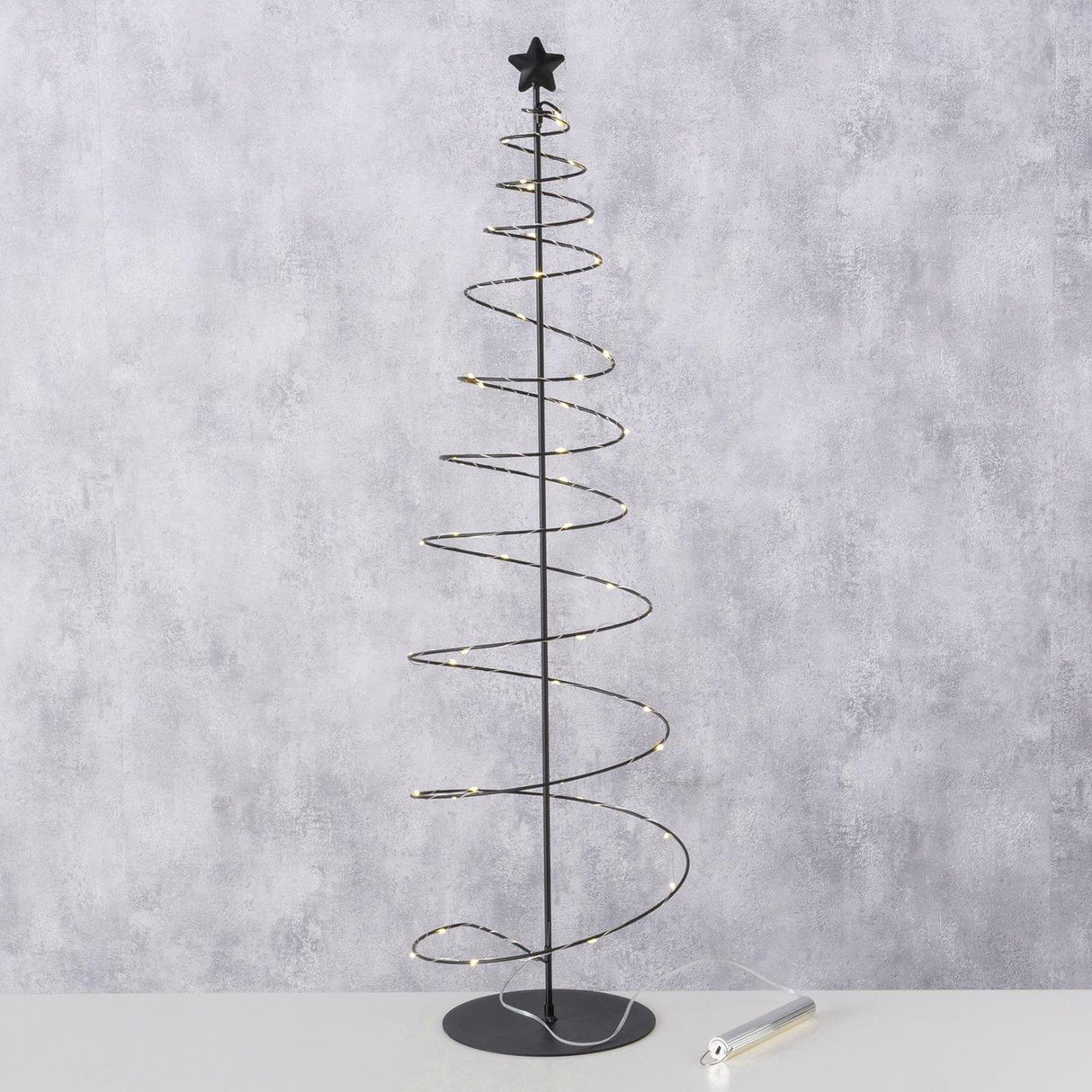 Boltze home kerstboom saturn metaal led zwart ø22xh81cm