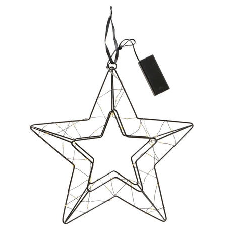 Boltze home decohanger led ster elvira zwart 29,5x30x6cm