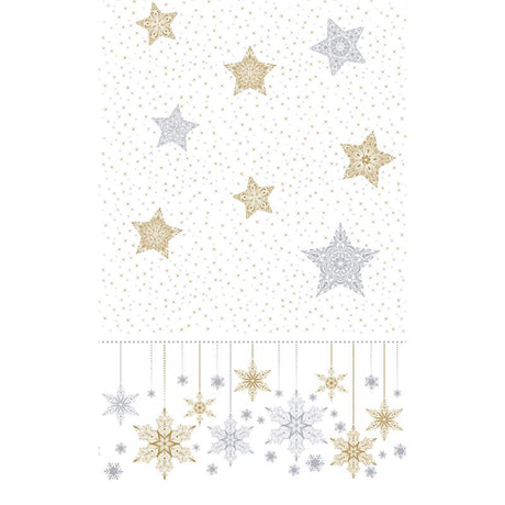 Duni tafellaken snowstars white 138x220cm