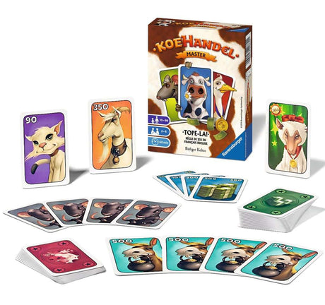 Ravensburger koehandel master hét kaartspel voor 2 tot en met 6 scrupuleuze koehandelaren vanaf 10 jaar.