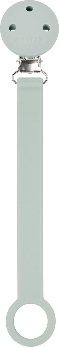Nattou silicone - fopspeenketting met universele bevestiging - 21 cm - licht salie groen