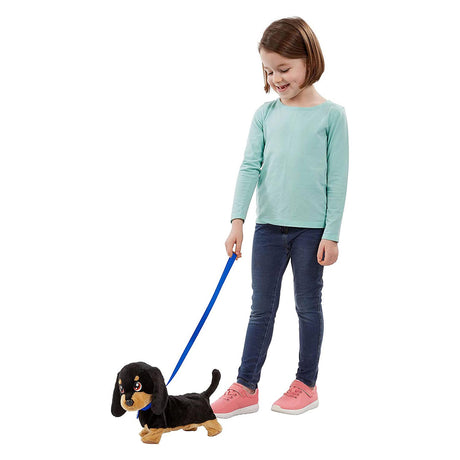 Goliath animagic waggles knuffel hond - zwart - interactieve knuffel - wandel en communiceer met waggles
