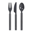 Duni kunststof bestekset 6-delig granite herbruikbaar (2x mes, 2x vork, 2x lepel)