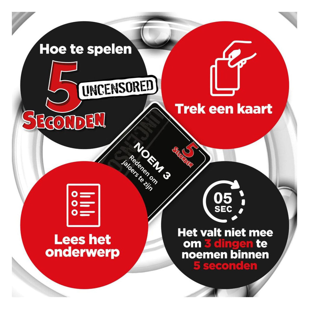 Goliath 5 seconds 18+ - partyspel - kaartspel - raadspel