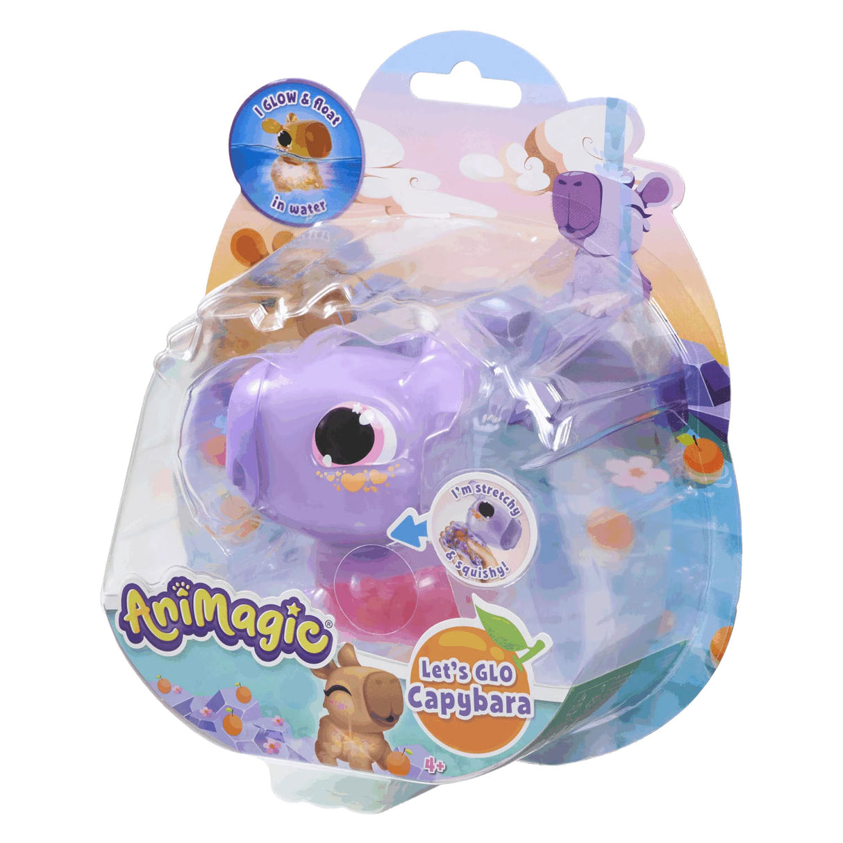 Goliath animagic let's glo capybara purple - speelfiguur - lichtgevende capybara