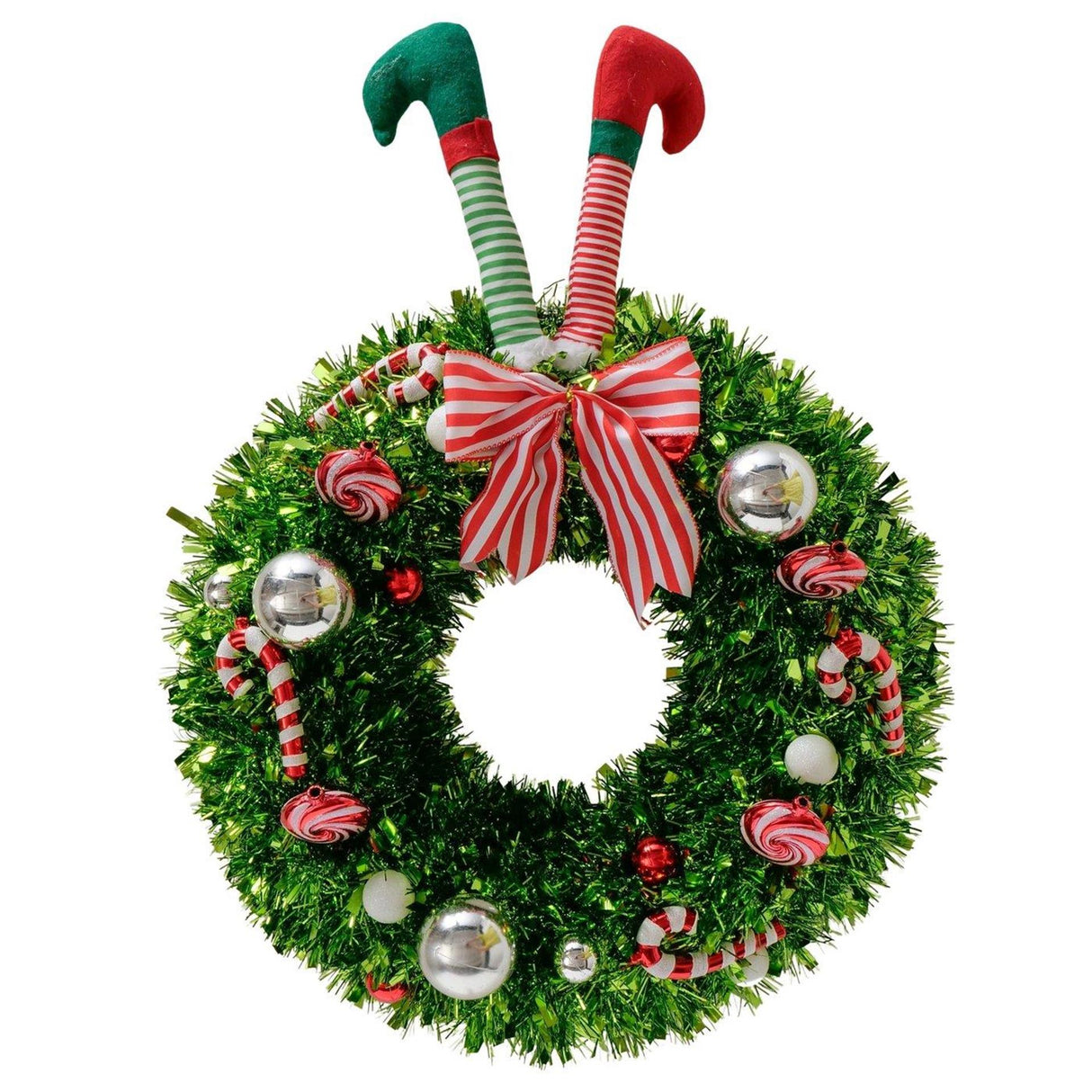 Boltze home hangende krans merry groen rood kunststof diameter 45cm