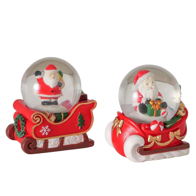 Boltze home sneeuwbal haven kunsthars rood 2 assorti
