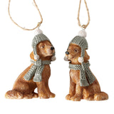 Boltze home kersthanger hond wuffi h6cm mat bruin kunsthars