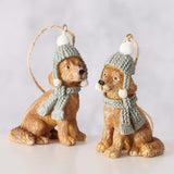 Boltze home kersthanger hond wuffi h6cm mat bruin kunsthars