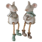 Boltze home bungelbeentjes muis mausi h16cm kunstharsbrnbruin 2 assorti