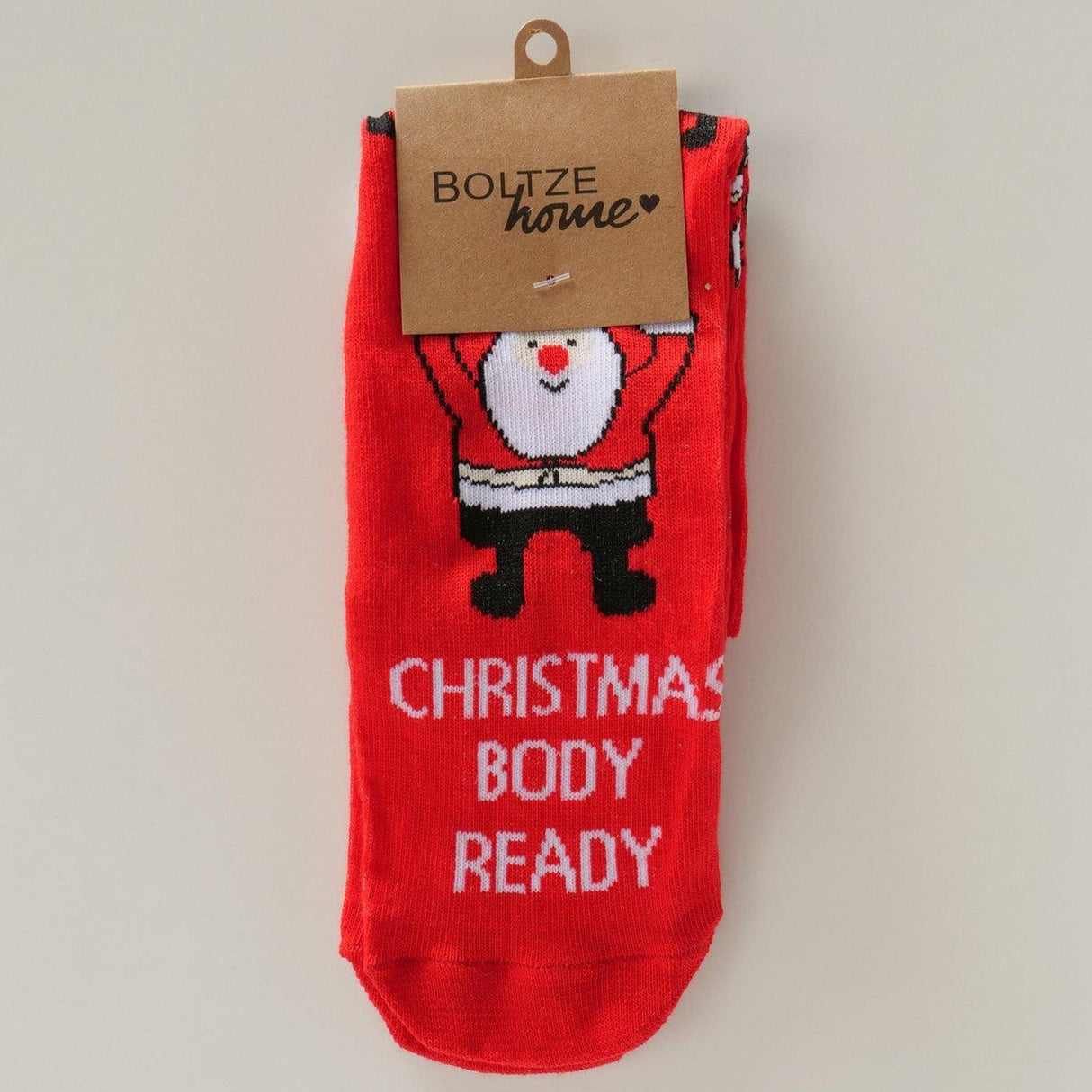 Boltze home kerstsoks rockmas polyester kerstman sneeuwpop rood zwart 4 assorti maat 39-42