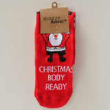 Boltze home kerstsoks rockmas polyester kerstman sneeuwpop rood zwart 4 assorti maat 39-42