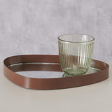 Boltze home dienblad ergon b 20cm ijzer spiegelglas bruin