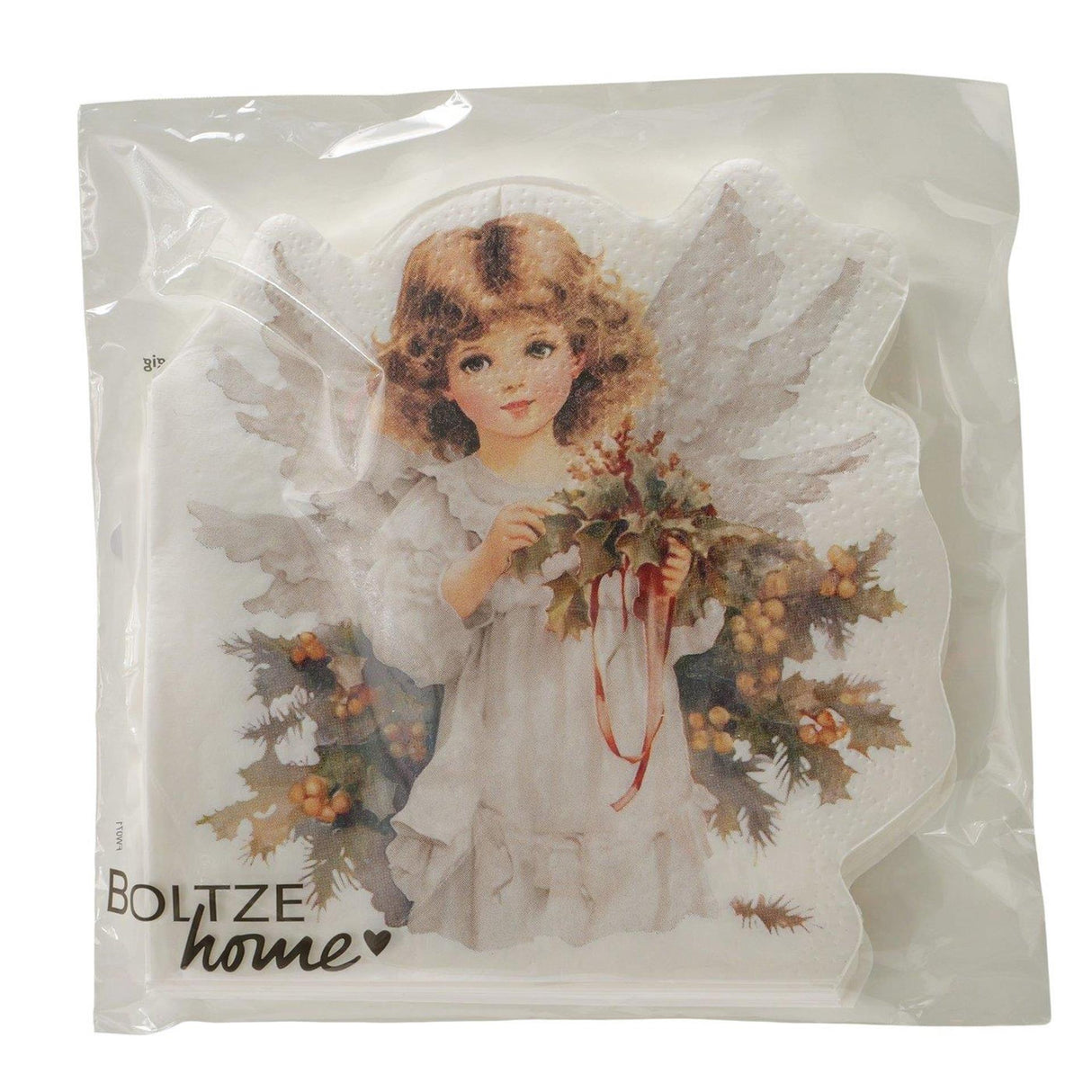 Boltze home servetten clara engel antiekgoudbeigedonkergroen 33cm