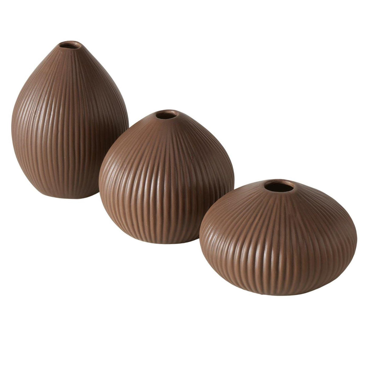 Boltze home vaas cocoa 3-delig h12cm donkerbruin