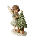 Boltze home figuur clara engel kerstboom h12cm kunstharsb beigecrã¨mewitgroen