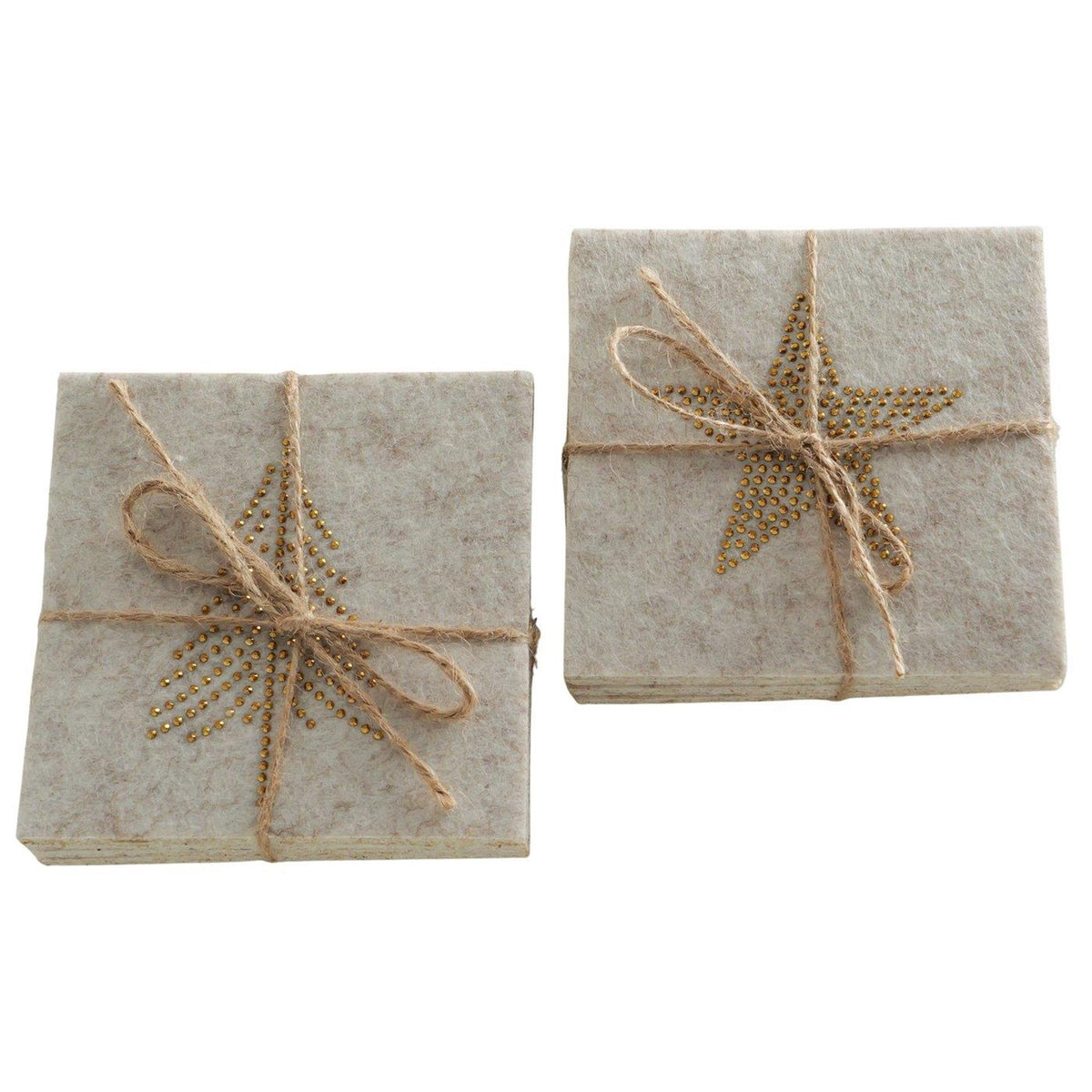Boltze home onderzetter glitza 4-delig ø10cm polyester beige goud 2 assorti