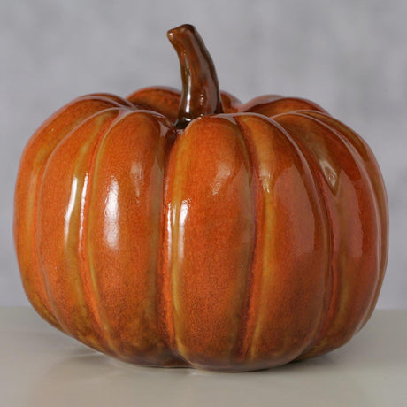 Boltze home decoratieve pompoen bego h11,5cm steengoed veelkleurig oranje