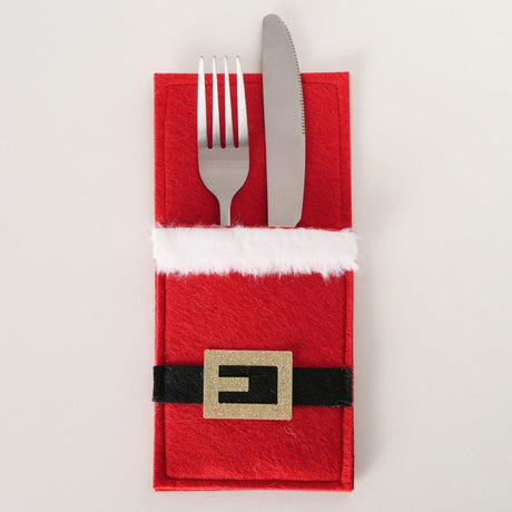 Boltze home bestekzakje massima 10cm polyester rood wit zwart
