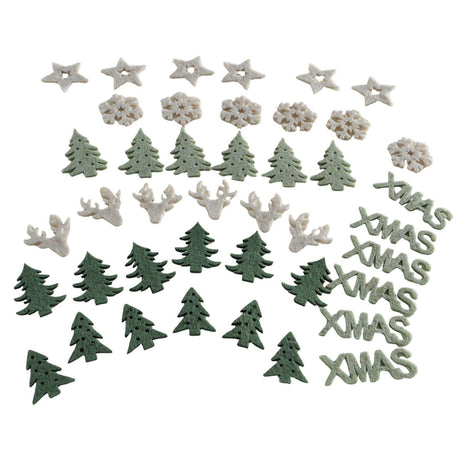 Boltze home decoratief strooisel ottanana 42-delig mix boom ster sneeuwvlok polyester 2 assorti